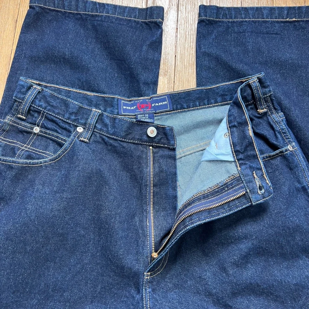 Vintage Y2K Phat Farm Wide Leg Jeans Carpenter Baggy Dark‎ Wash Men's Size 34x34